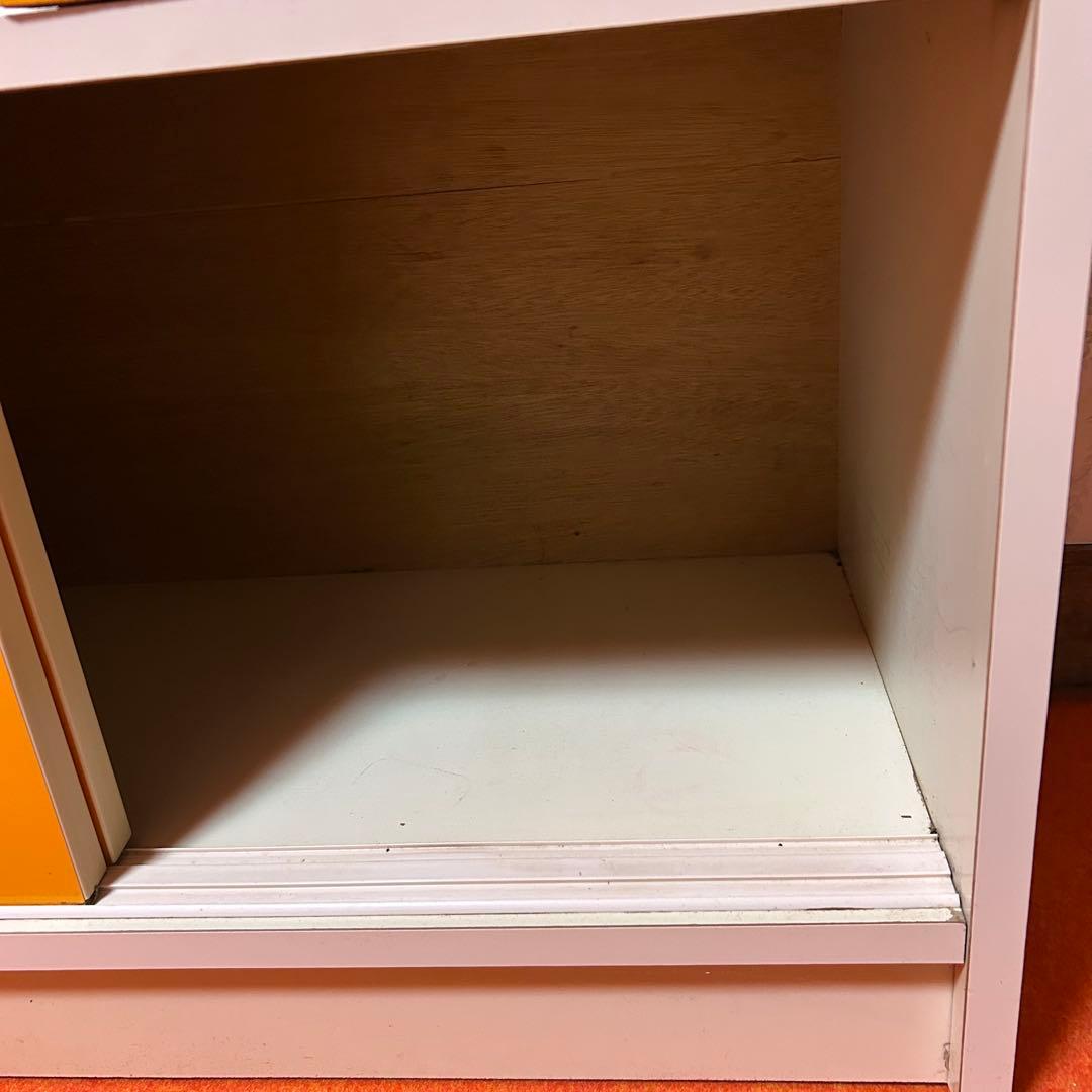 【新生活に】 昭和レトロ 食器棚 オレンジ