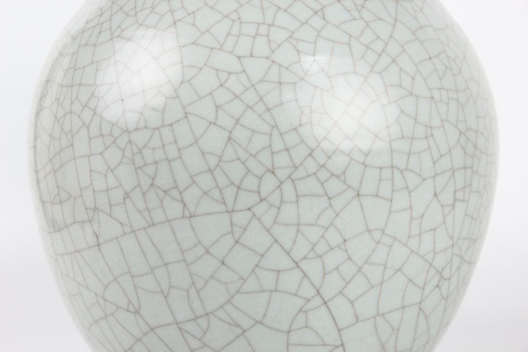 日本美術　藤田和廣作　青磁花瓶　共箱　未使用　陶芸工房「久玲居」 ED11-19