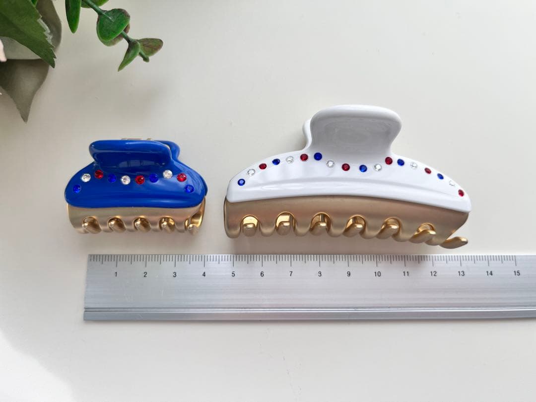 アレクサンドルドゥパリ　ヘアクリップセット（ホワイト・ブルー）