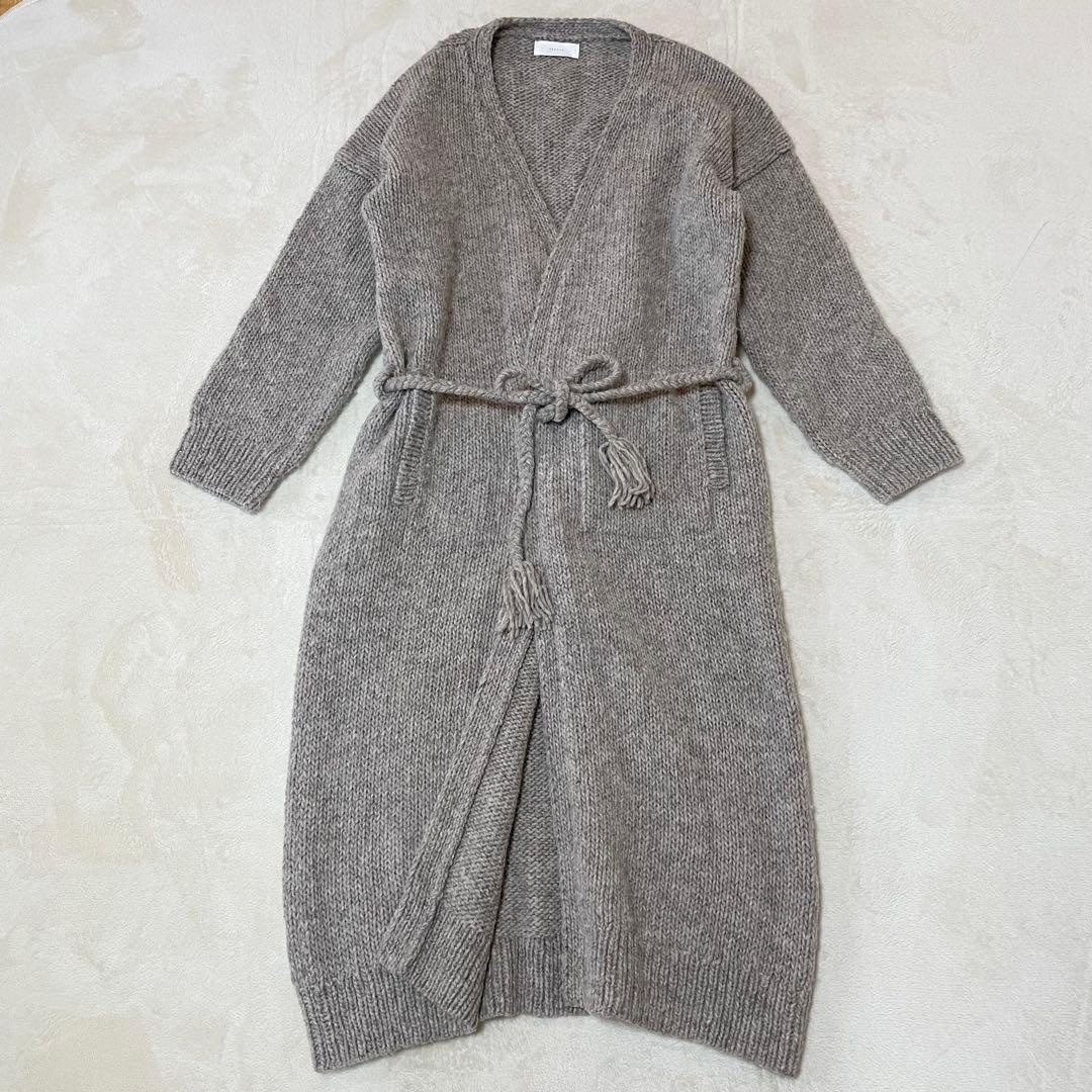 かぐれ　ロングカーディガン　ニットコート　ガウン　ウール　ペルー