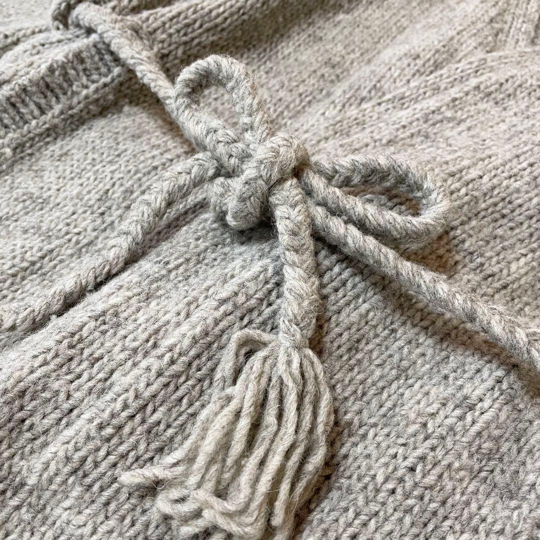 かぐれ　ロングカーディガン　ニットコート　ガウン　ウール　ペルー