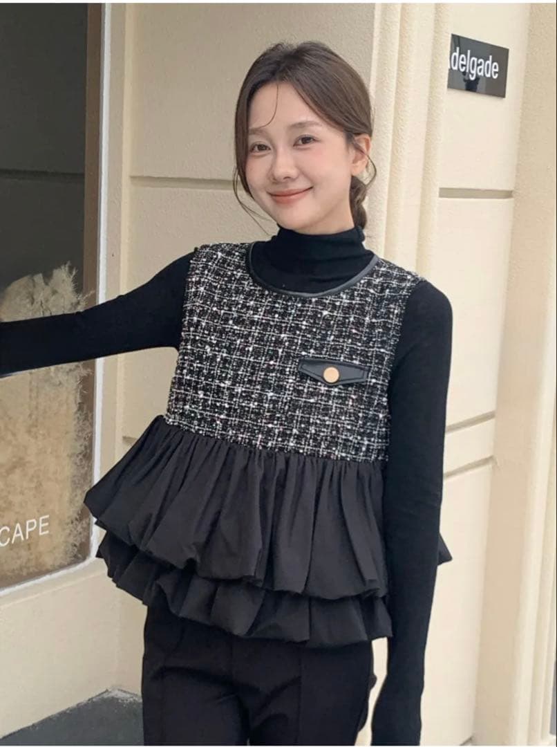 BIRTHDAY BASH ツイードドッキングトップス