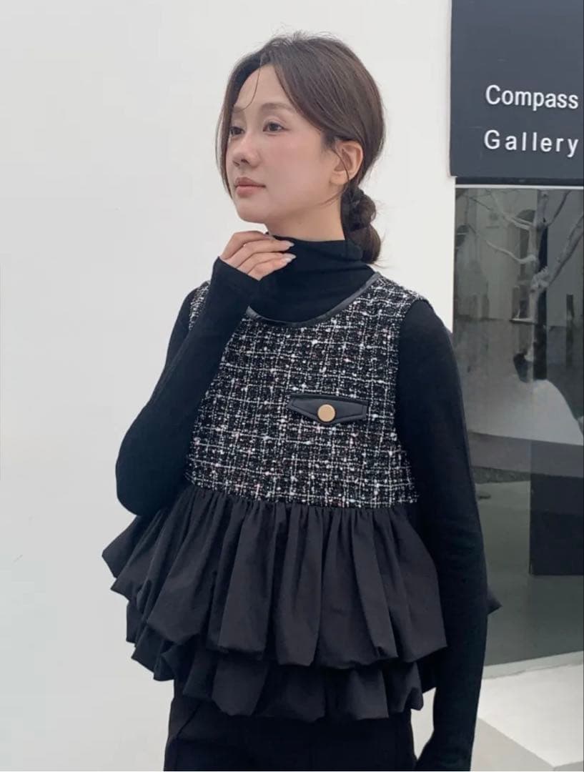 BIRTHDAY BASH ツイードドッキングトップス