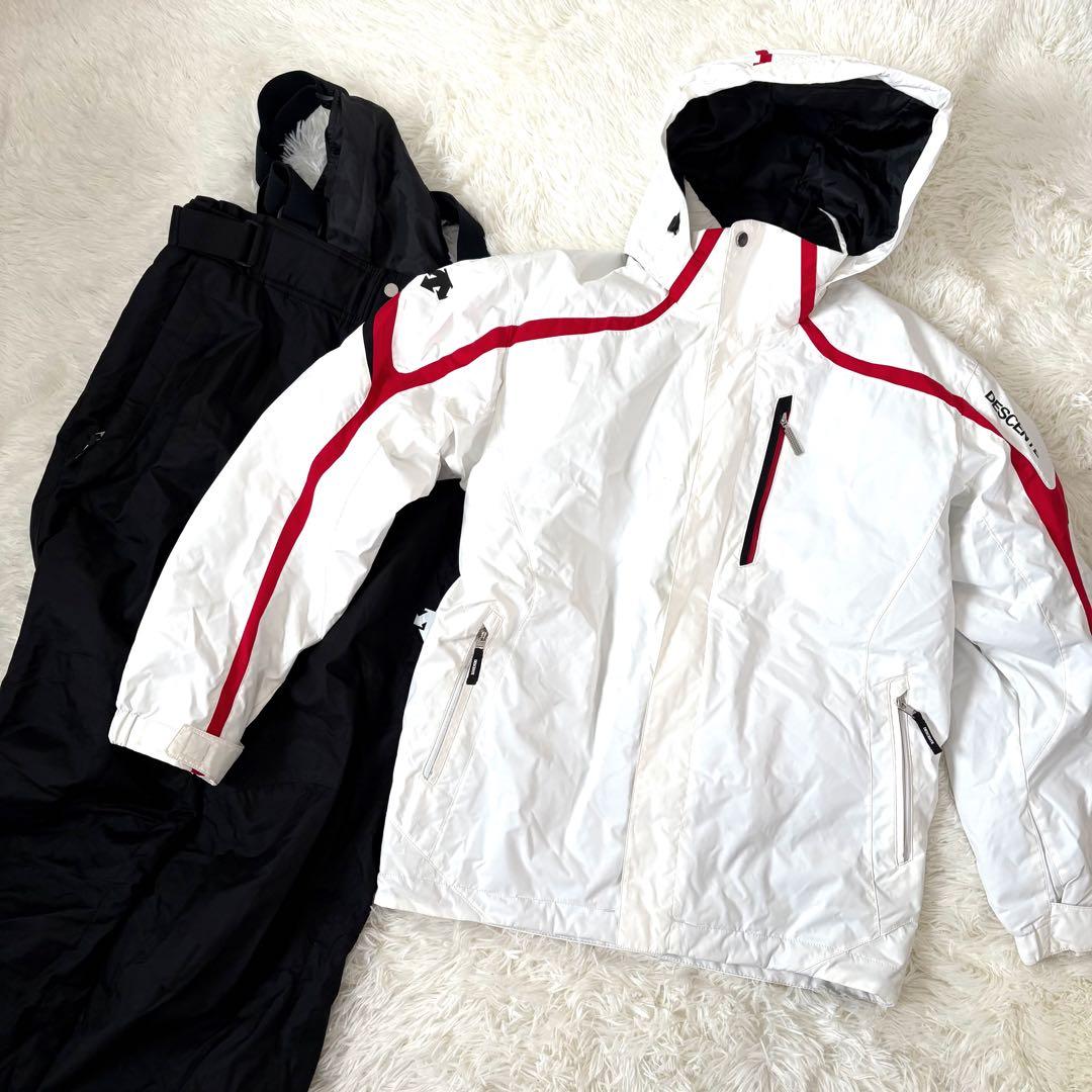 美品☆DESCENTE デサント スキーウェア　上下セット　メンズ　XO 白　黒