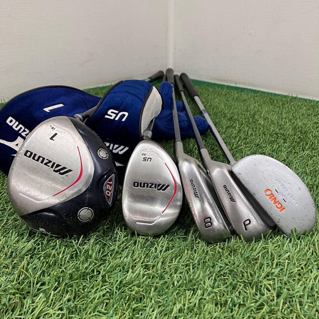ミズノ ジュニア ゴルフクラブ 120cmタイプ 5本セット バッグ付 USED