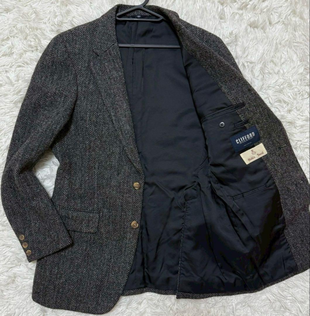 ハリスツイード　テーラードジャケット　ヘリンボーン　CLIFFORD
