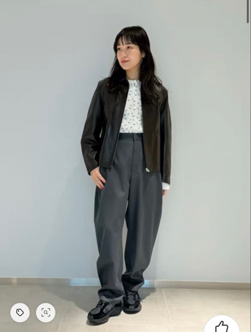 LOEFF ロエフ ウール ギャバ ボンタン パンツ ブラック 黒 カーブ