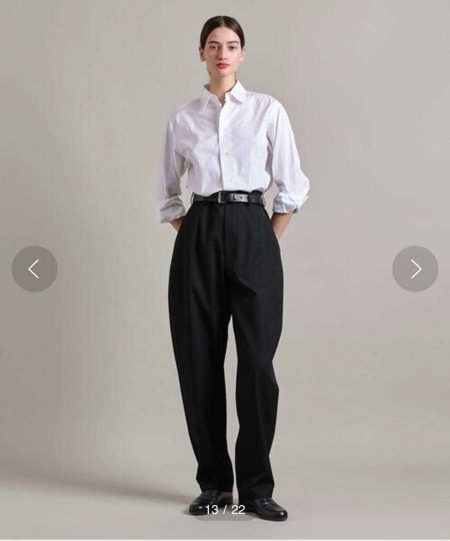 LOEFF ロエフ ウール ギャバ ボンタン パンツ ブラック 黒 カーブ