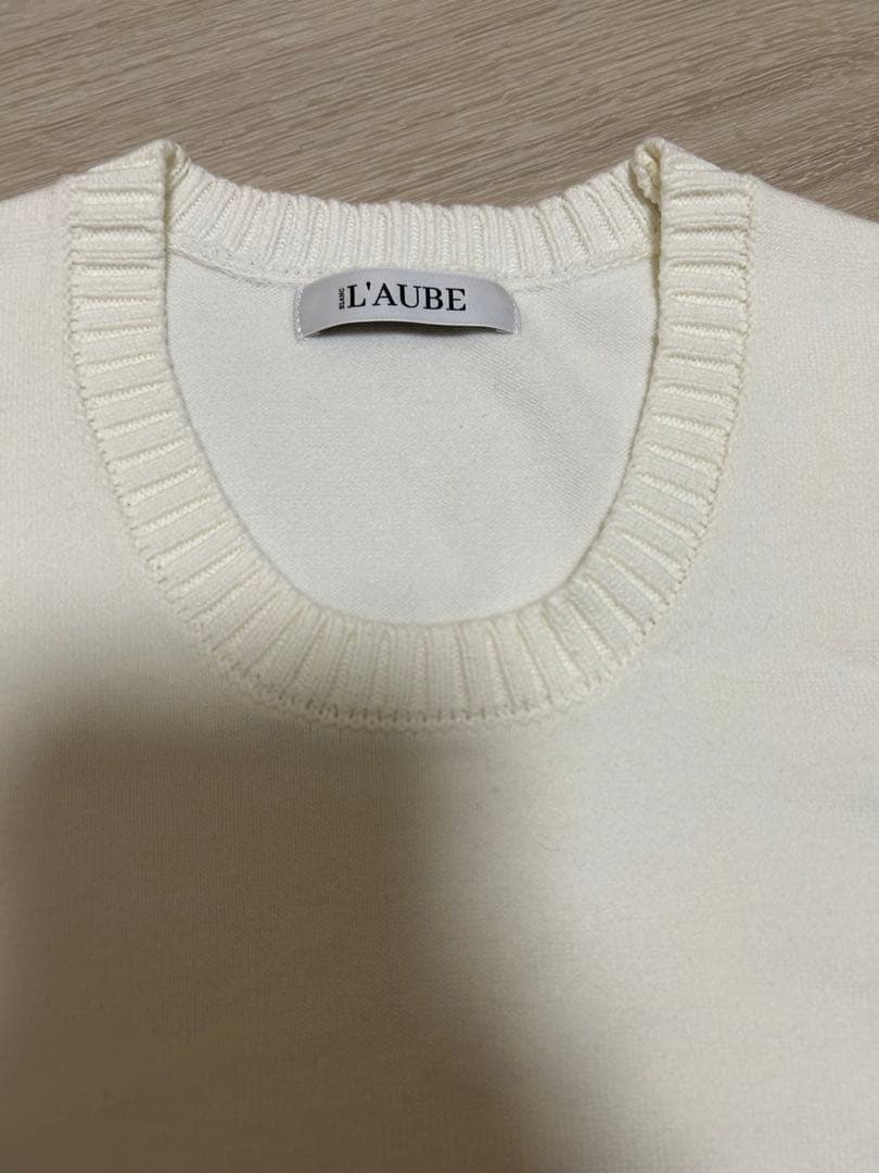 ローブブラン　ホワイト カーディガン・半袖セーター 2点セット