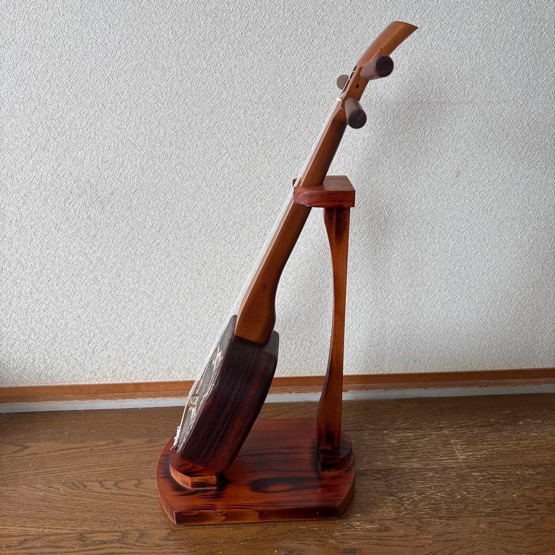 ミニ三線 木製　蛇皮模様
