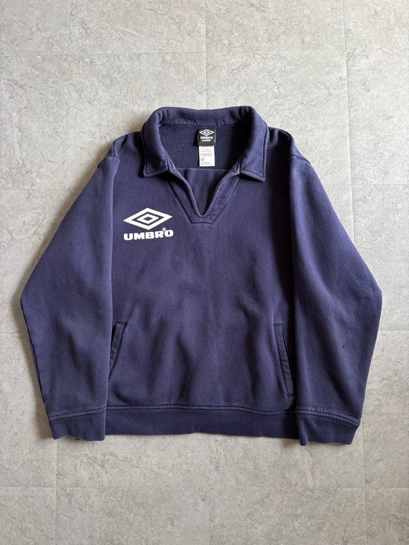 Y2K UMBRO premier スウェット ドリルトップ型 ネイビー L