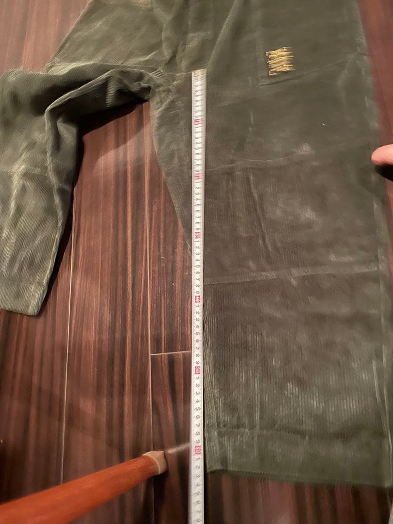 ダークグリーン コーデュロイ オーバーオール