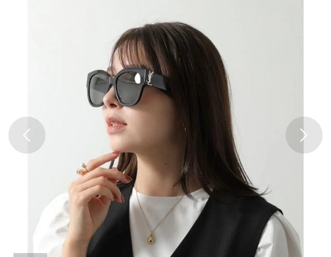 YSL イヴ・サンローラン　サングラス　ブラック キャットアイ