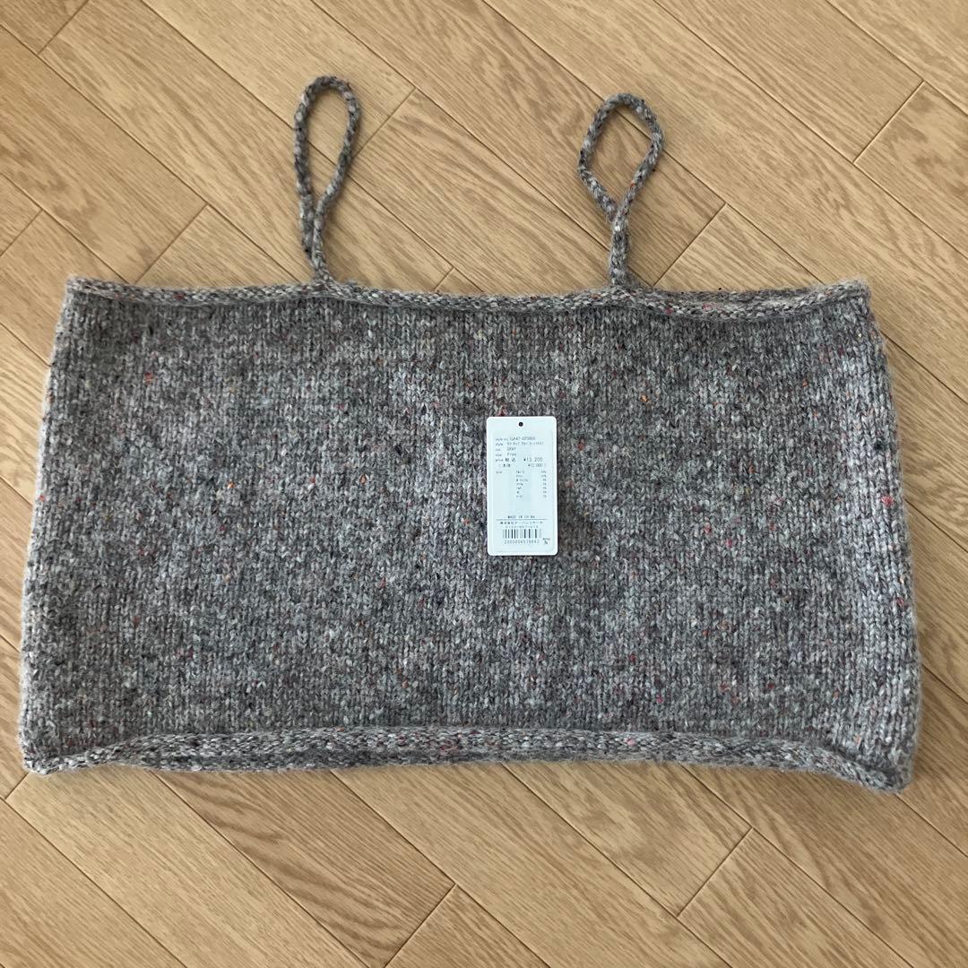 かぐれ カラーネップアルパカニットキャミ グレー