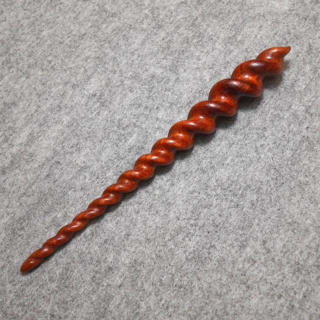 木彫りのかんざし（一本挿し）ネジネジタイプ　週末セール！！