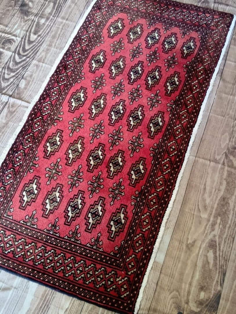 【りょーび】ペルシャ絨毯　トルクメン　トライバルラグ　イラン手織り(12)