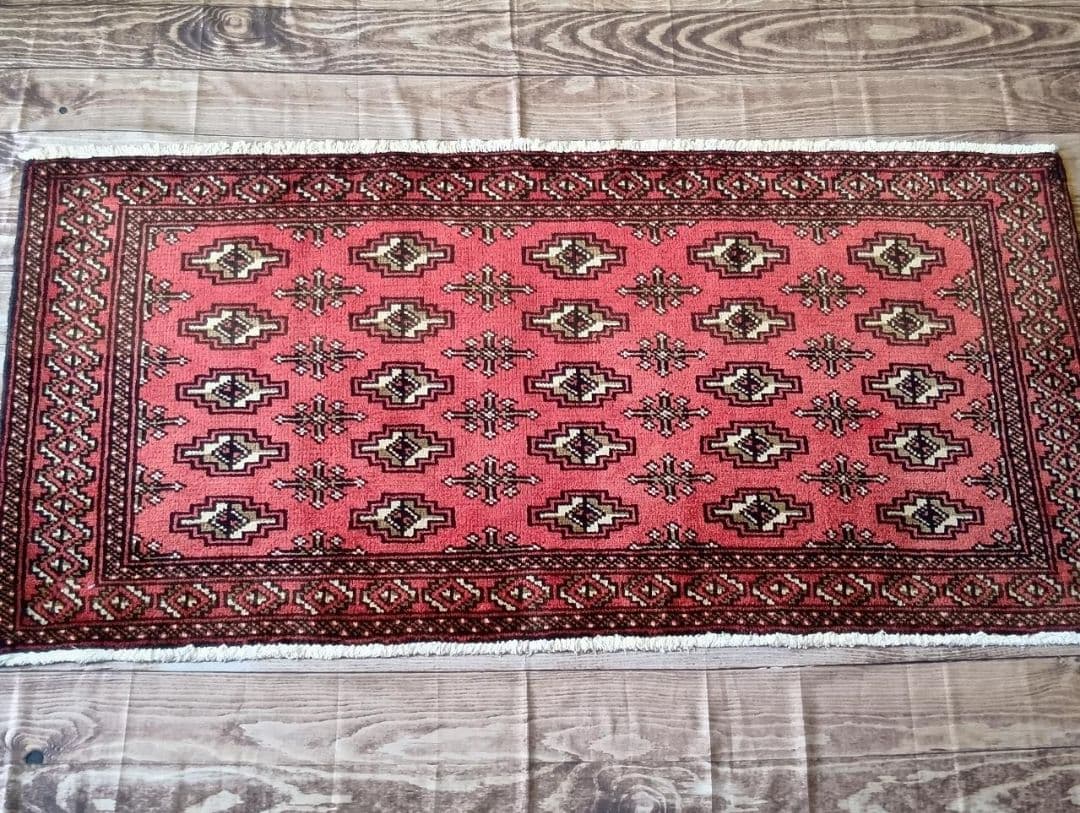 【りょーび】ペルシャ絨毯　トルクメン　トライバルラグ　イラン手織り(12)