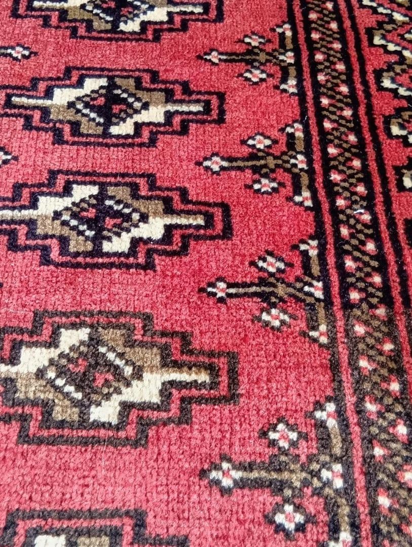 【りょーび】ペルシャ絨毯　トルクメン　トライバルラグ　イラン手織り(12)