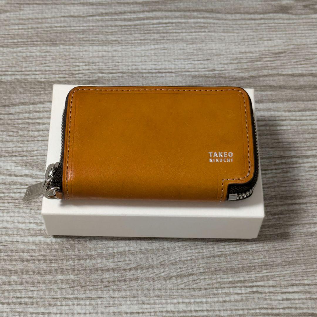 TAKEO KIKUCHI オレンジ レザー キーケース