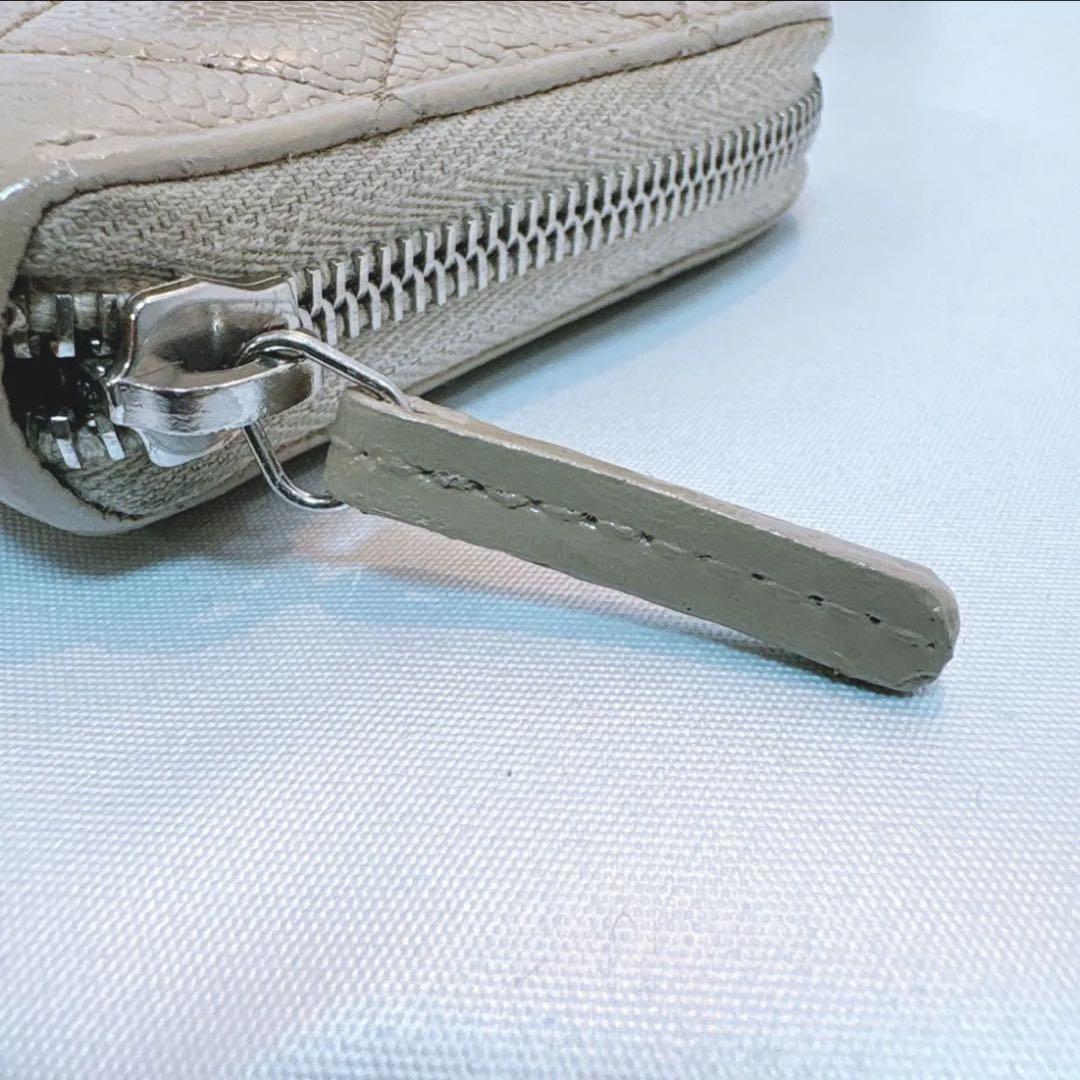 【シャネル】マトラッセ ラウンドファスナー 長財布 正規品 キャビアスキン