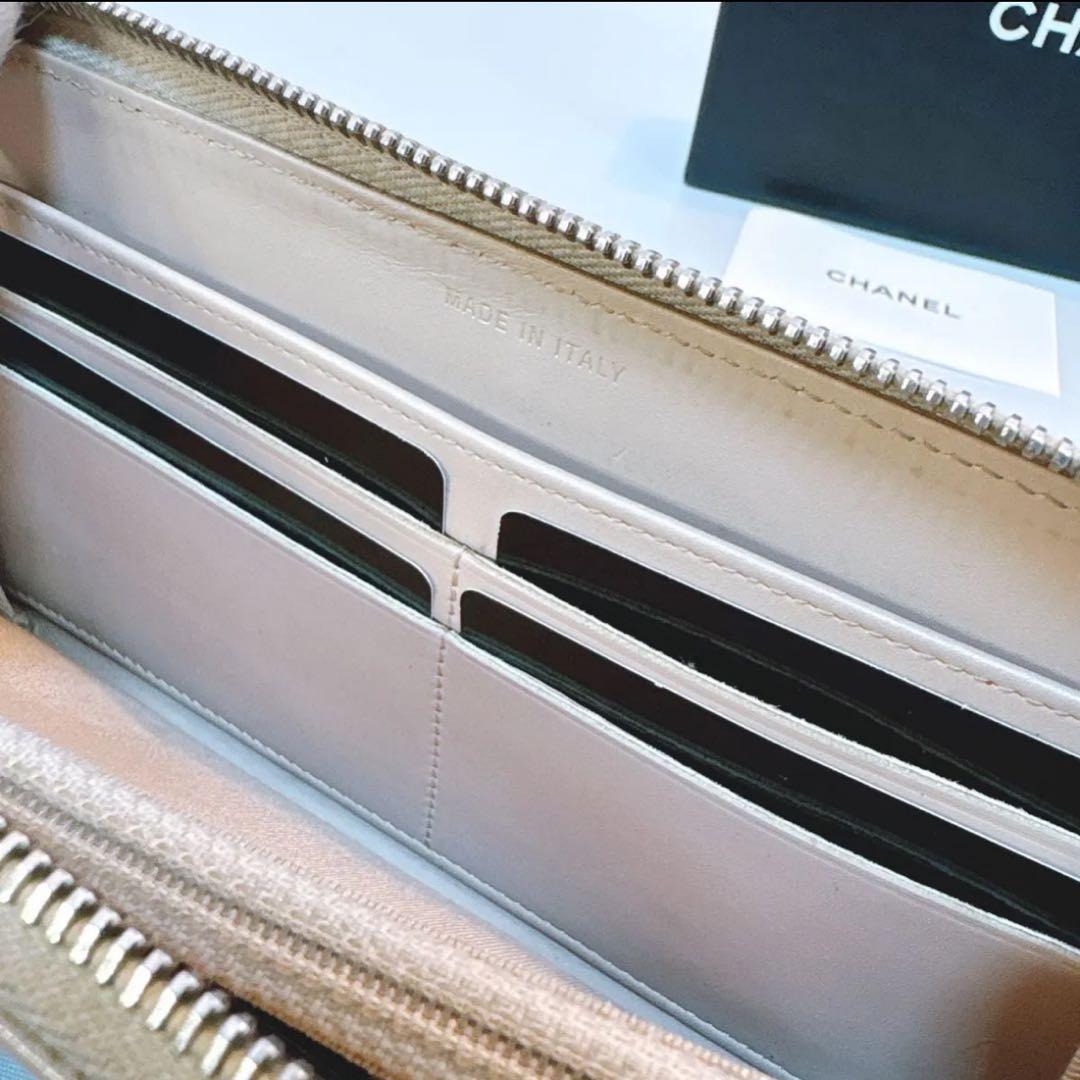 【シャネル】マトラッセ ラウンドファスナー 長財布 正規品 キャビアスキン