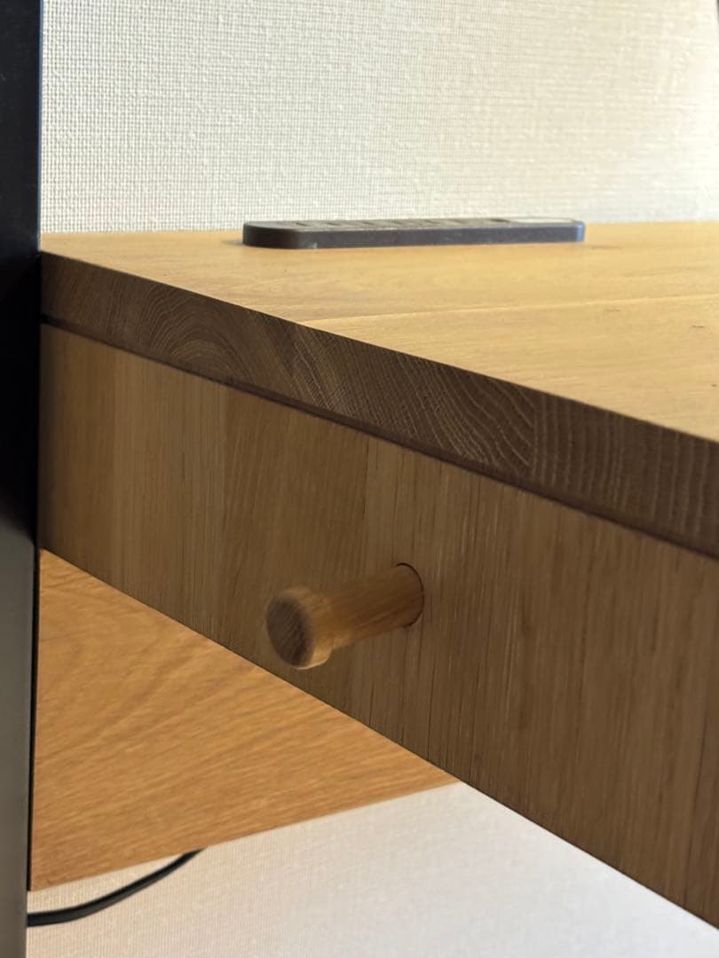 ナチュラルウッド オープンシェルフ付きデスク