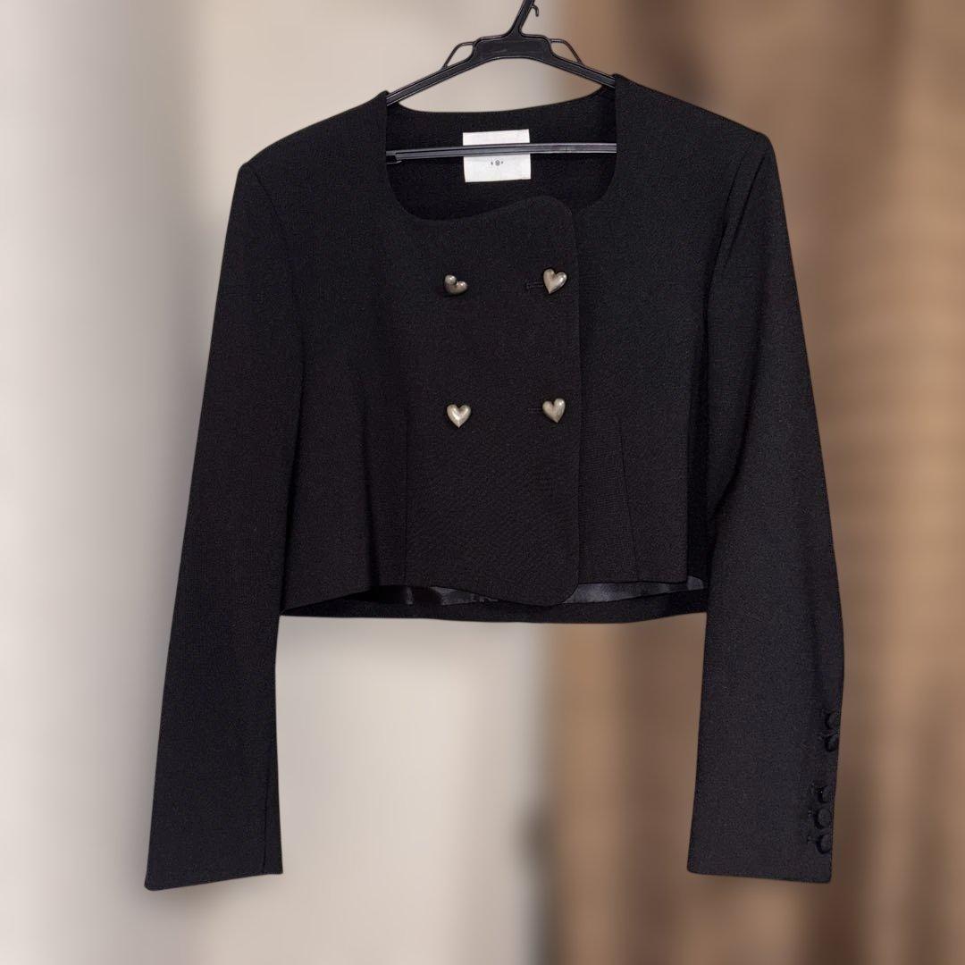 AMERI OTONA MUSE CURVE HEART JACKET ブラック