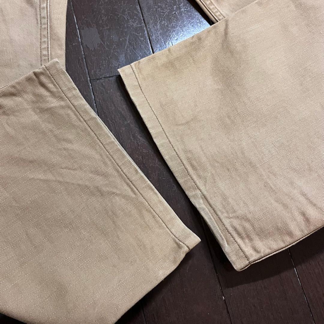 フリーホイーラーズ ロングショアマン ベージュ ワークパンツ 34×34