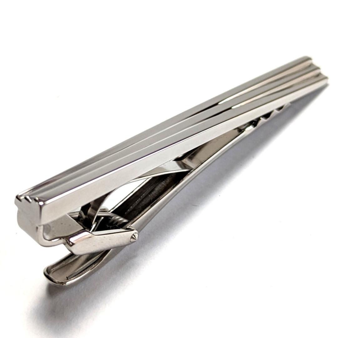 lvt31ドイツ製 ランバン ネクタイピン シルバー アーキテクチャーストライプ