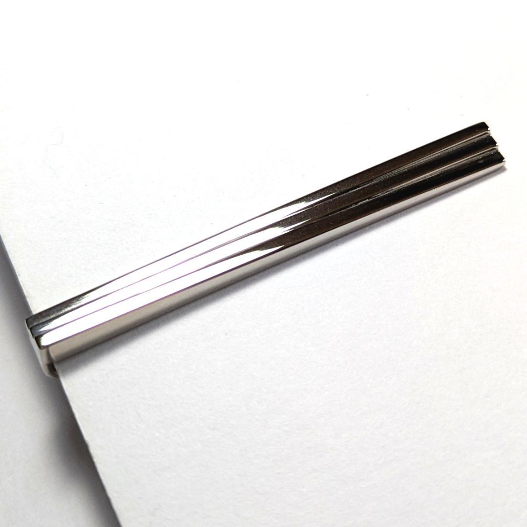 lvt31ドイツ製 ランバン ネクタイピン シルバー アーキテクチャーストライプ