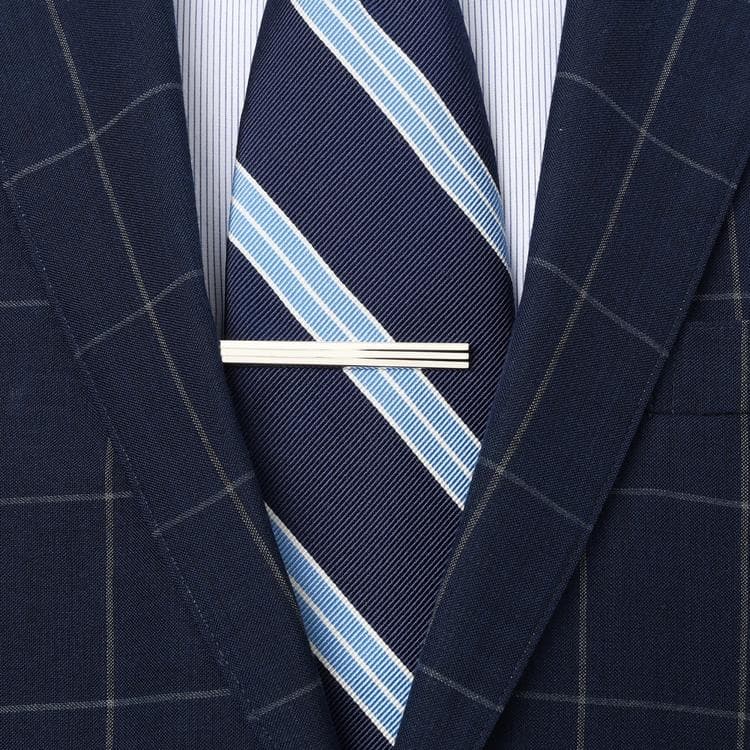 lvt31ドイツ製 ランバン ネクタイピン シルバー アーキテクチャーストライプ