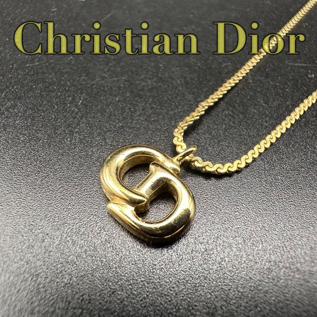 極美品✨　Dior　ネックレス　CD ロゴ　ラインストーン　希少　刻印　1563