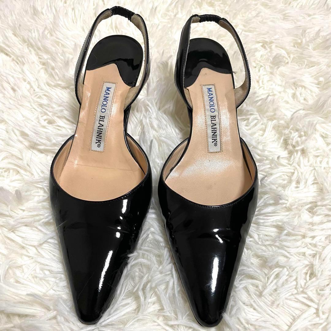 マノロブラニク パンプス キャロリン エナメル ポインテッドトゥ 22.5cm