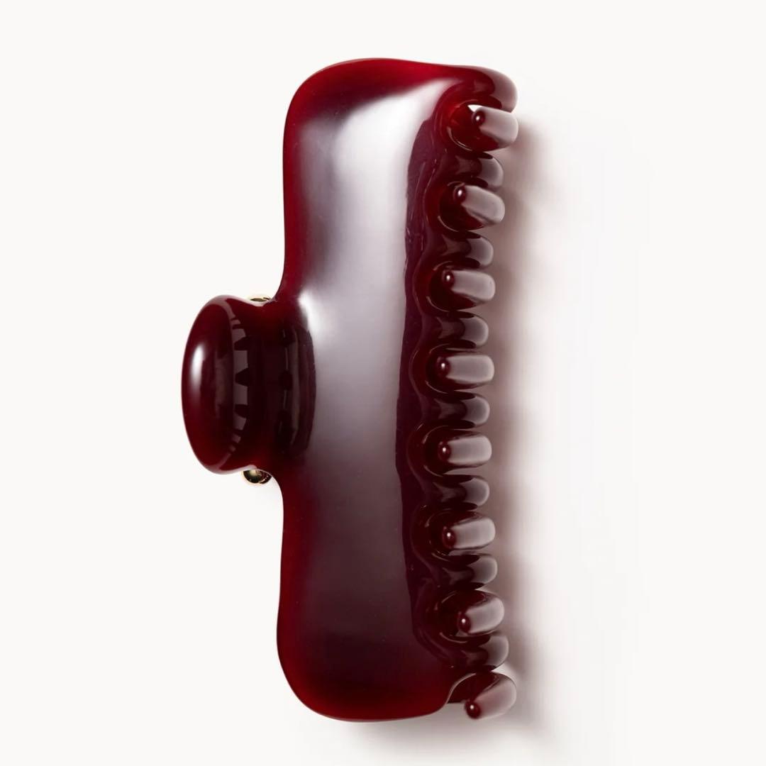 【新品未使用】UNDO ヘアクリップ　ボルドー　ワインレッド　赤　No.4