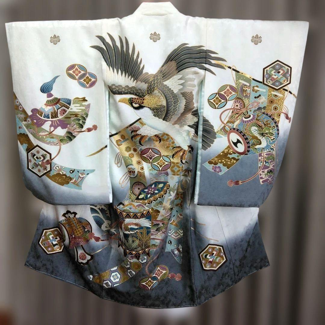 男児お宮参り着・正絹 鷹柄