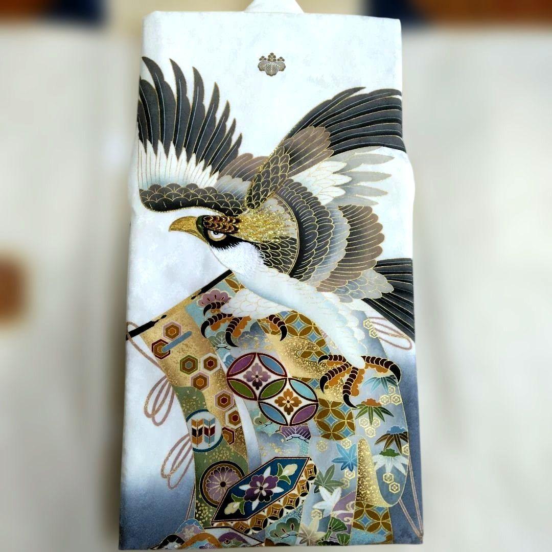 男児お宮参り着・正絹 鷹柄