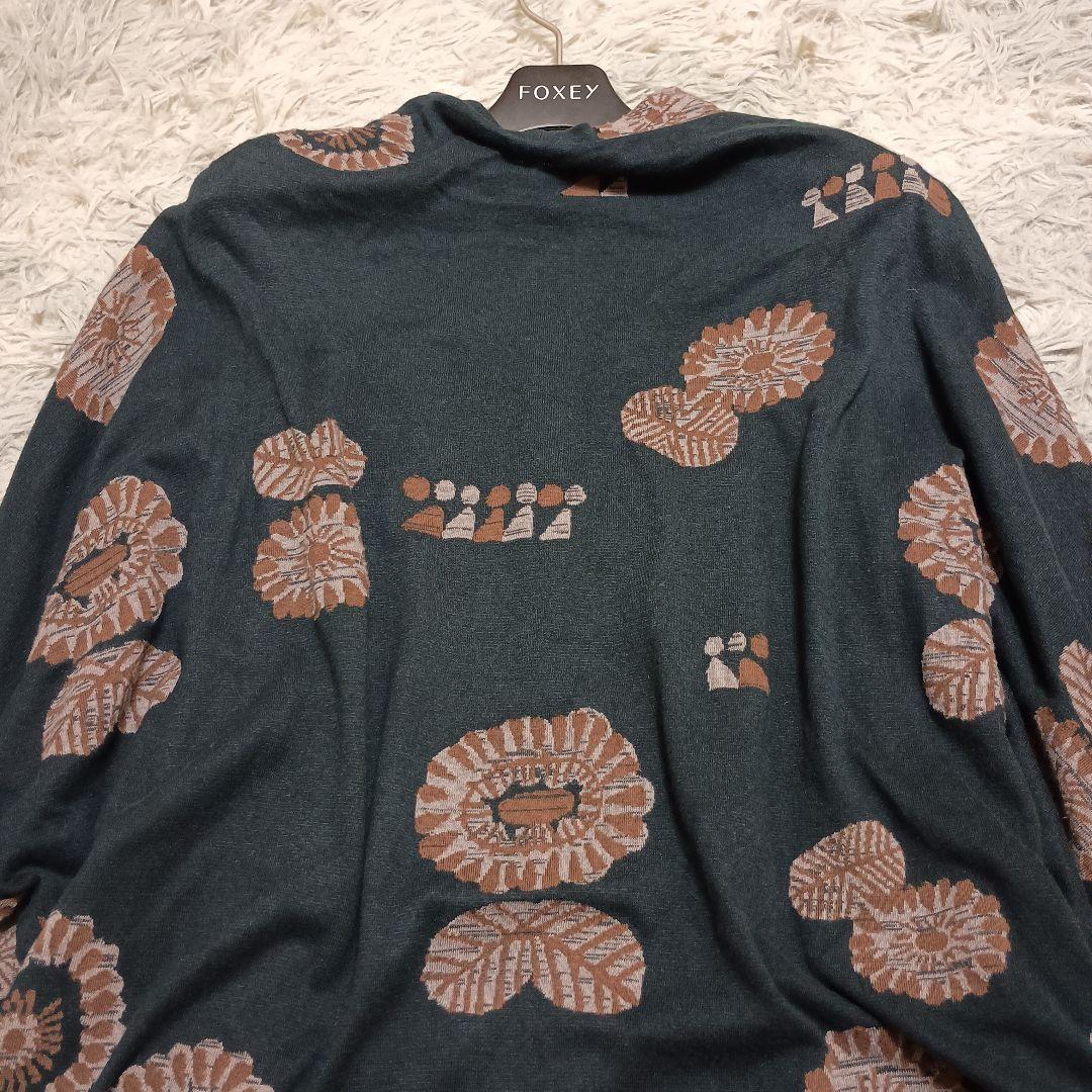 【FUGA FUGA】佐藤繊維 花柄 長袖チュニック (F) 黒 奇抜 日本製