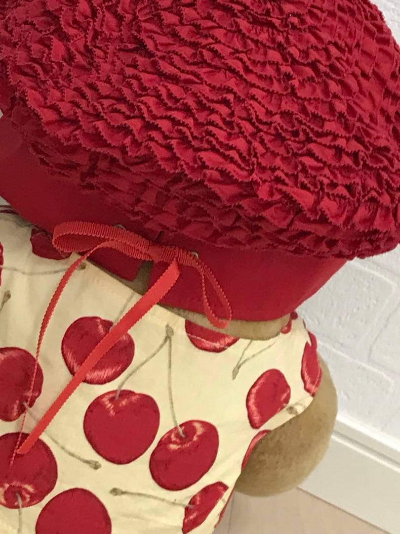 ★値下げ　未使用に近い　ワンダフルワールド　ピコフリル　ベレー帽　赤