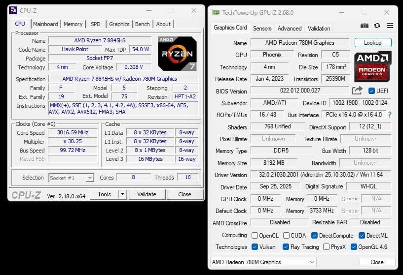 ミニPC AOOSTAR GEM12 MAX Ryzen7 8845HS 32GB/1TB