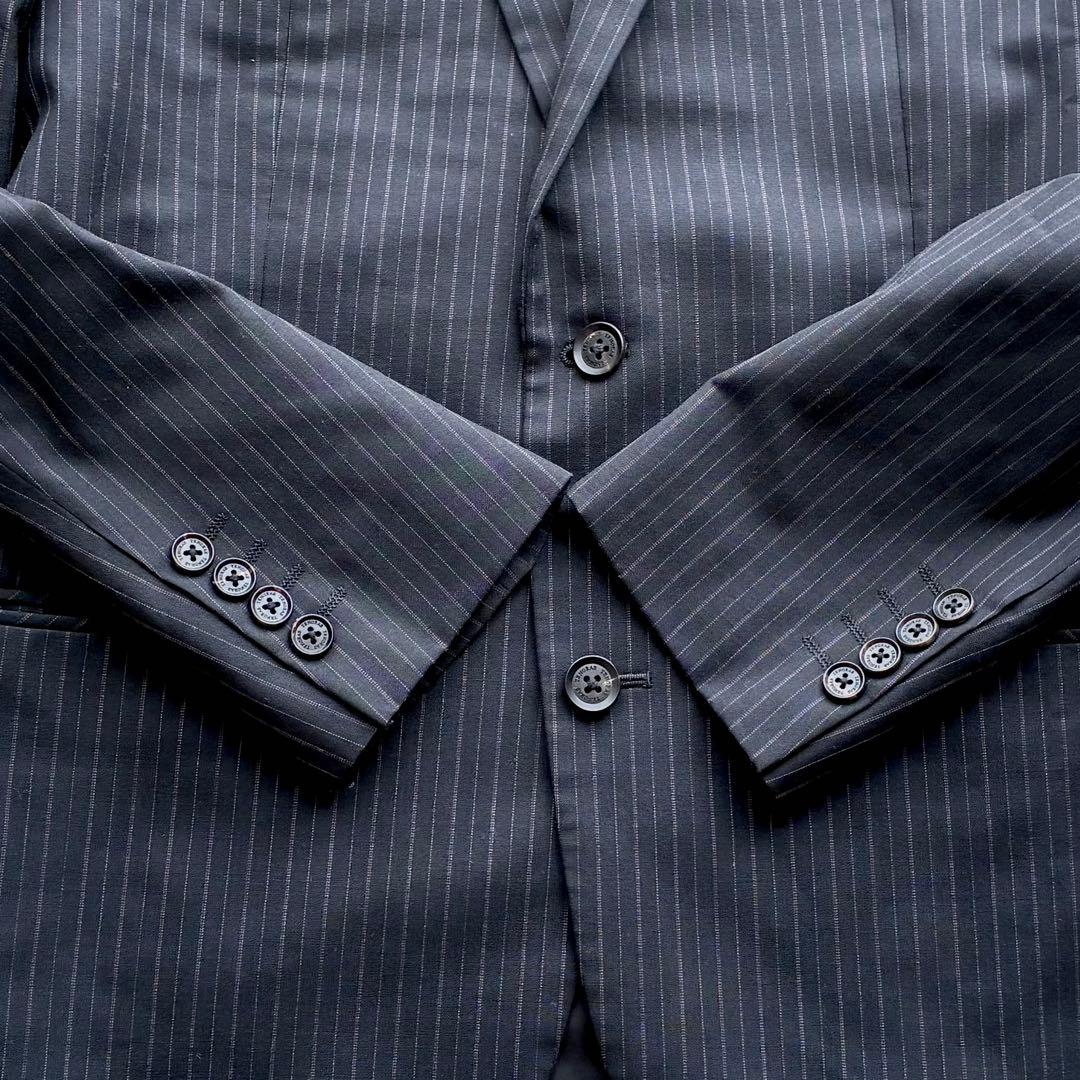 【美品】TENORAS ティノラス ストライプ 3ピース スーツ XL グレー