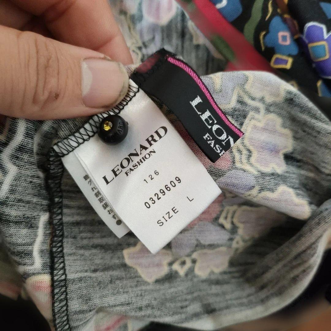 h16 超美品　レオナール　LEONARD　長袖　カットソー　シルク混　L