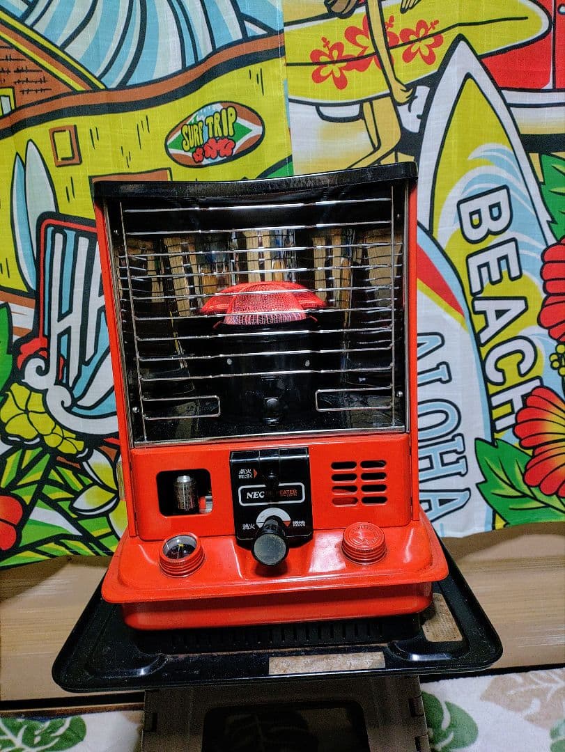 レトロ石油ストーブ　NEC石油ストーブDP-292HA 小型石油ストーブCAMP