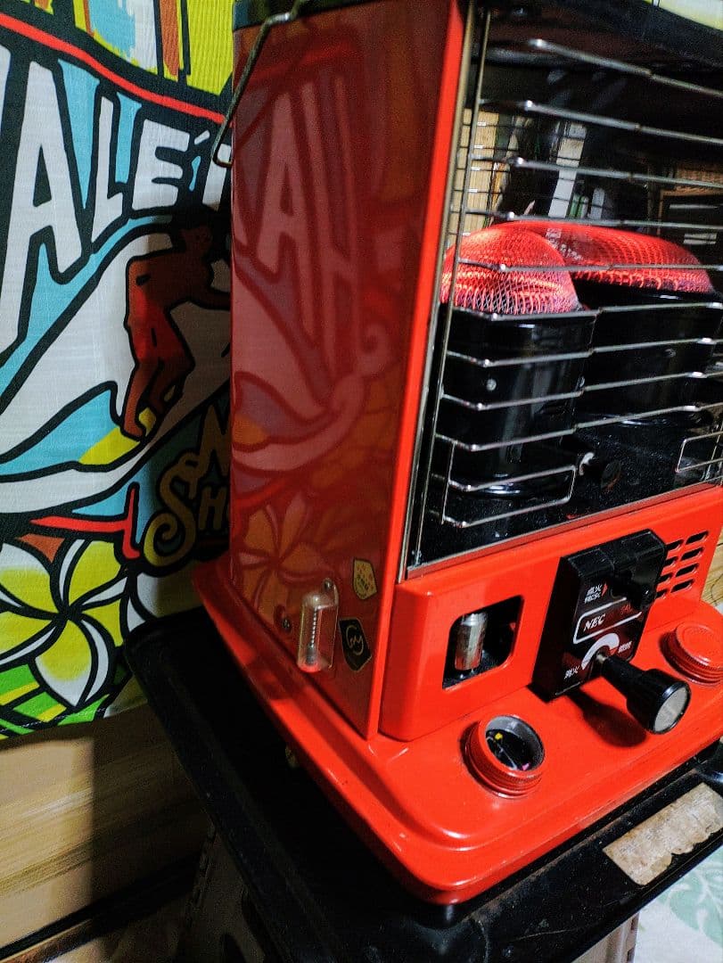 レトロ石油ストーブ　NEC石油ストーブDP-292HA 小型石油ストーブCAMP