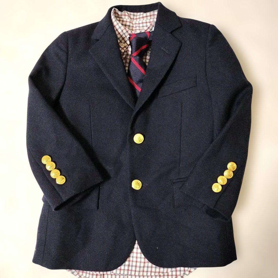 【極美品】ポロラルフローレン　セットアップ　金ボタン　シャツ×ネクタイ付　110