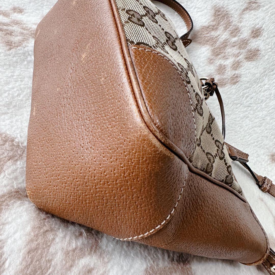 グッチ ブリー スモール バッグ ショルダー GG レザー キャンバス 2WAY