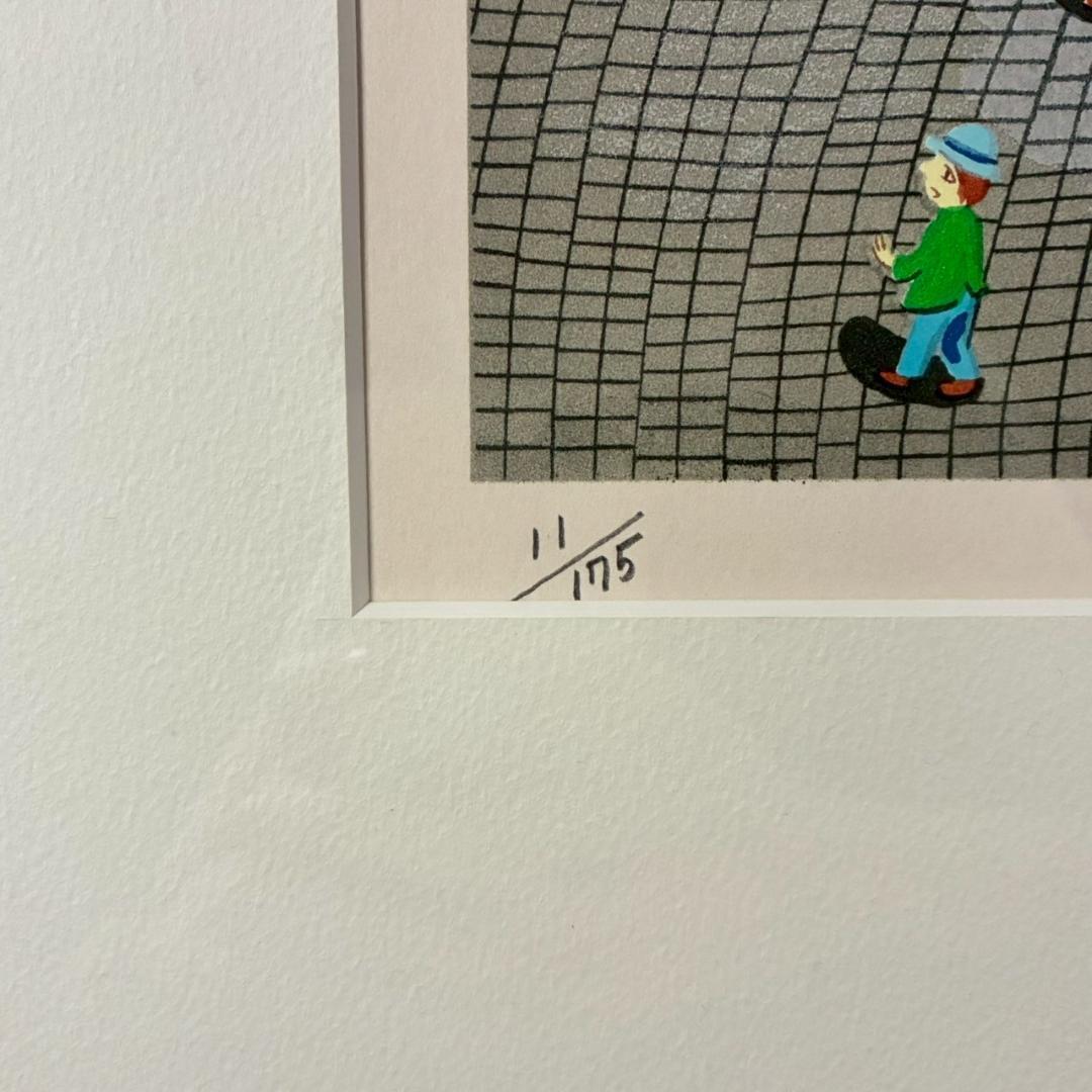 美品 ビン・カシワ「パリの夕暮れ」リトグラフ 直筆サイン入 額縁入 ヒロヤマガタ