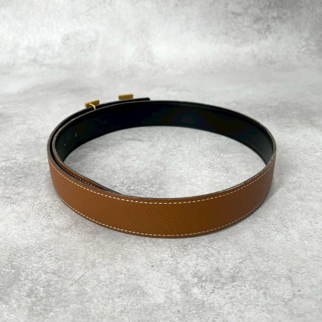 極美品◆HERMES エルメス ベルト Hベルト ゴールドロゴ（75）□A刻印