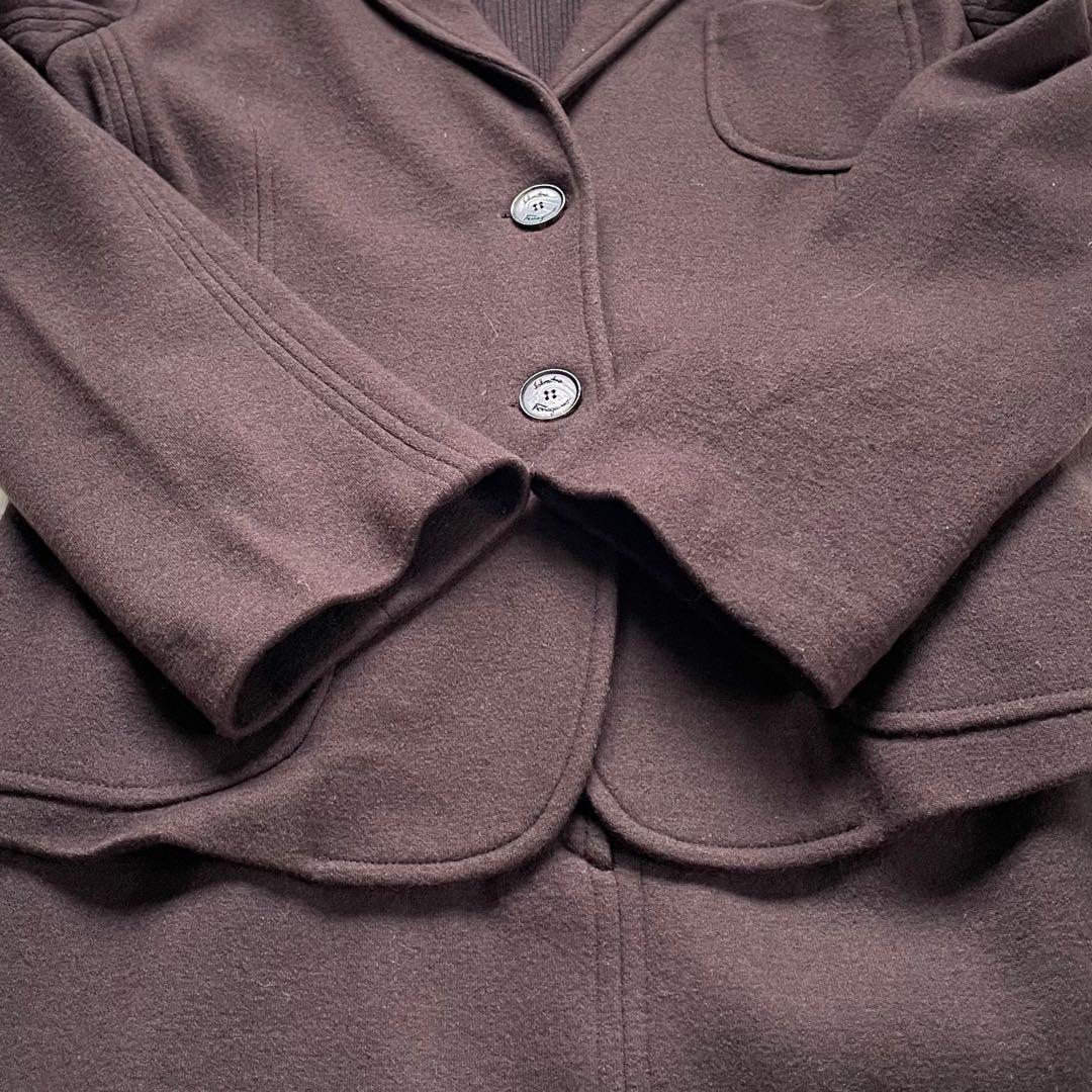 Salvatore Ferragamo ブラウンカシミヤ混スカートスーツ上下