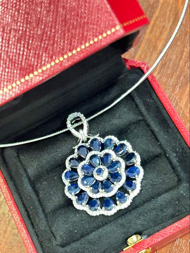 t*a様 天然石サファイアデザインネックレス2点セット➕サージカルネックレス