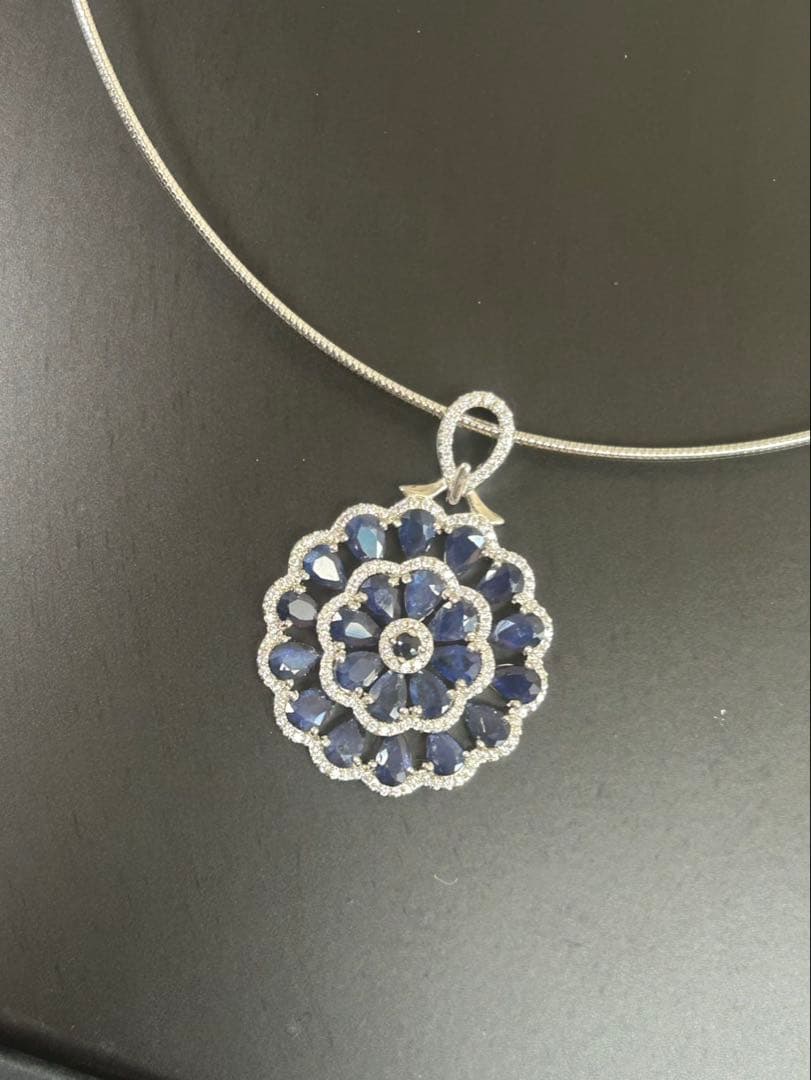 t*a様 天然石サファイアデザインネックレス2点セット➕サージカルネックレス